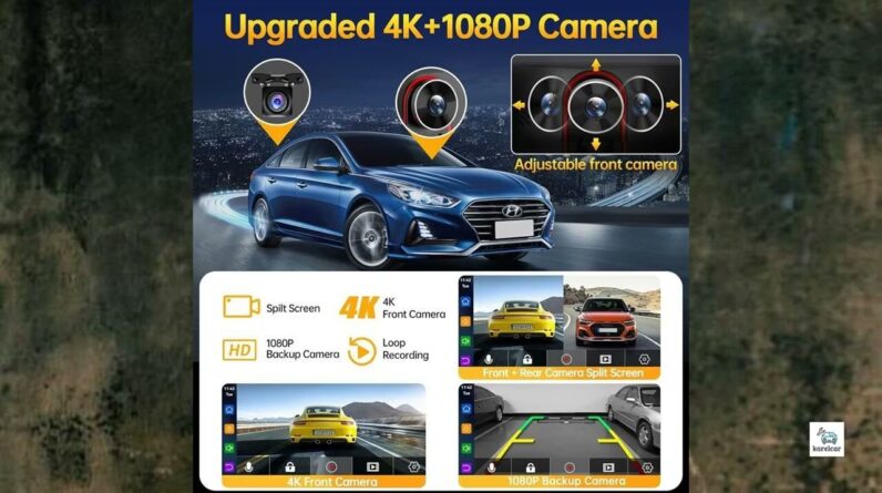 Review - 9" Wireless Apple CarPlay Android Auto Screen - 4K Dash Cam, GPS Navigation