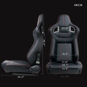 Review - 2 Pieces Universal Racing Seats with Dual Lock Sliders