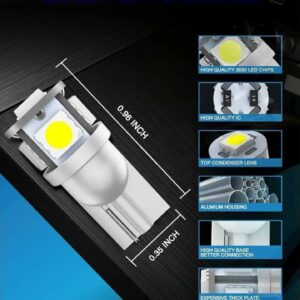 Review - Marsauto 194 LED Bulb 6000K White 168 T10 2825 5SMD Replacement Bulbs