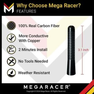 Review - Universal Car Antenna Replacement | Truck Antenna | 3 Inch Carbon Fiber