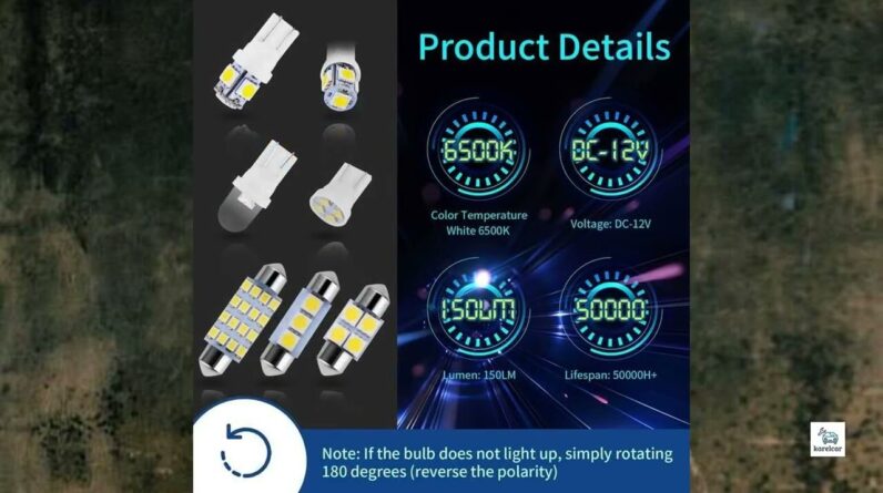 Review - 42 Pieces Interior Car Lights, Super Bright White Dome Map Tail Cab Lights Bulb Kit Set